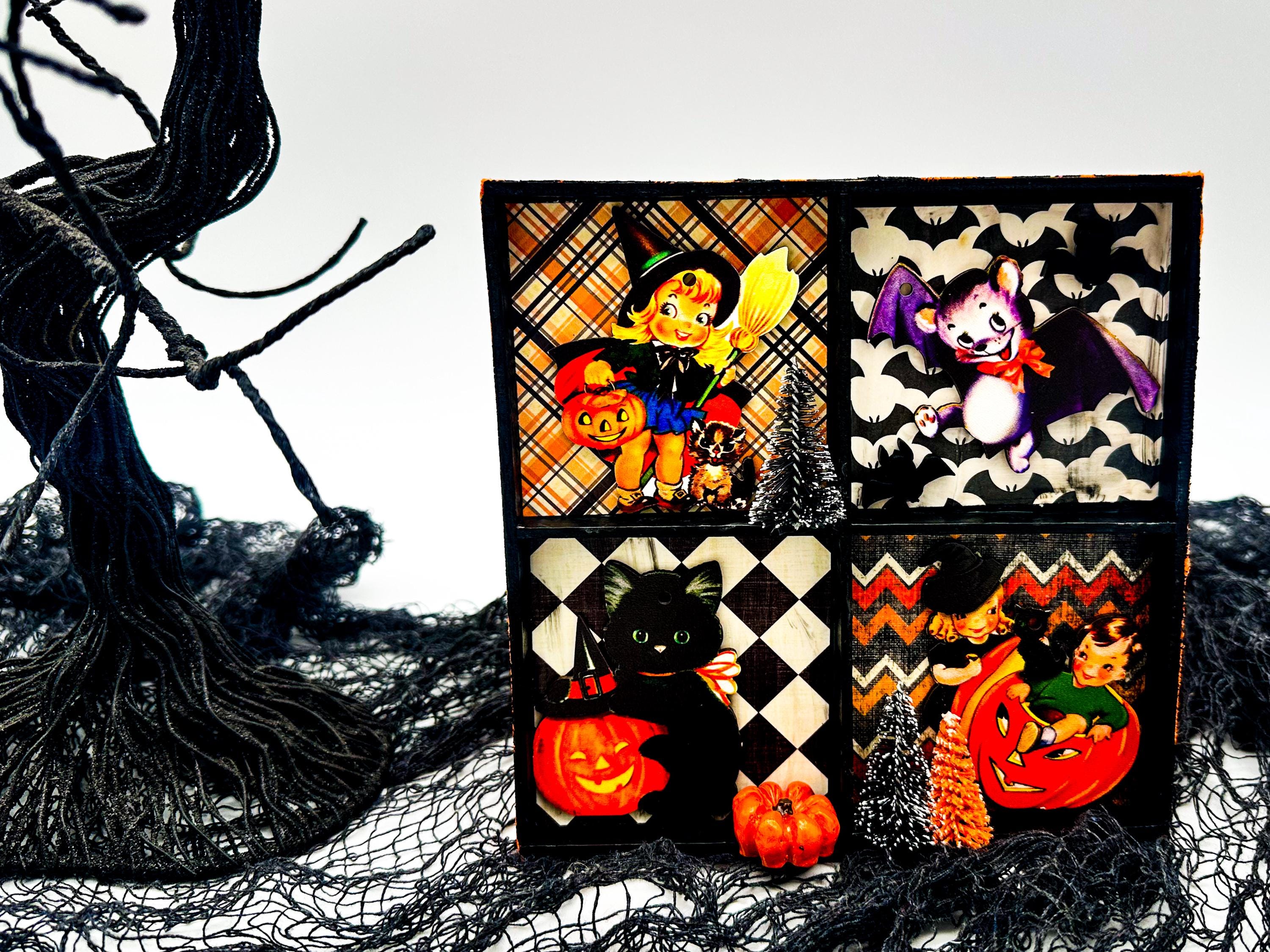 レトロなハロウィーンのシャドーボックスを楽しんでください！ - Etsy 日本