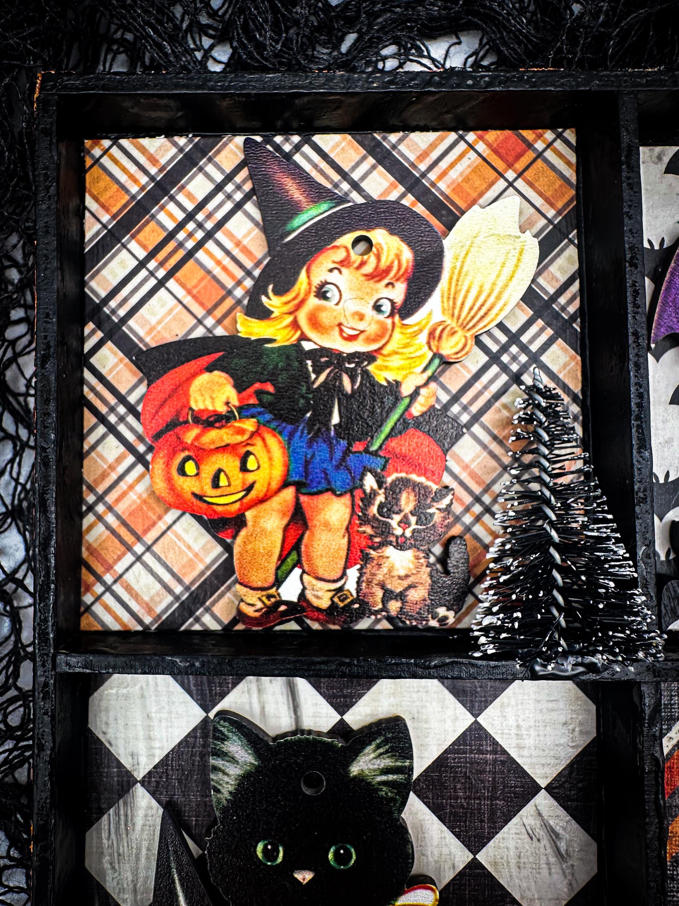 レトロなハロウィーンのシャドーボックスを楽しんでください！ - Etsy 日本