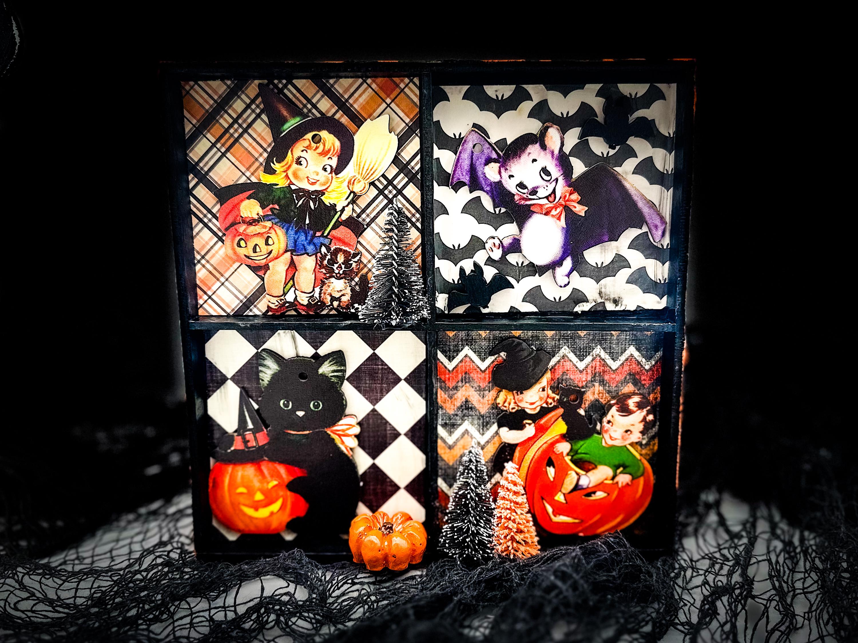 レトロなハロウィーンのシャドーボックスを楽しんでください！ - Etsy 日本