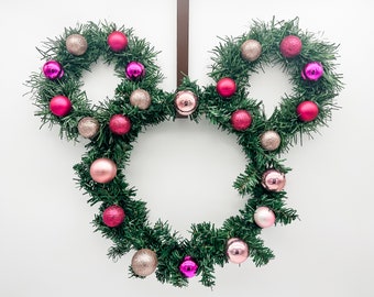 Pink Ornament Mickey Wreath