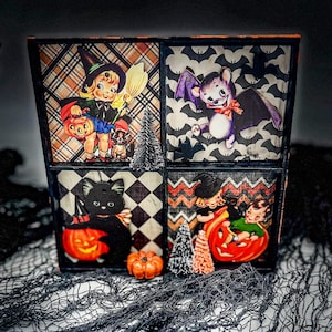 Fijne retro Halloween-schaduwdoos!