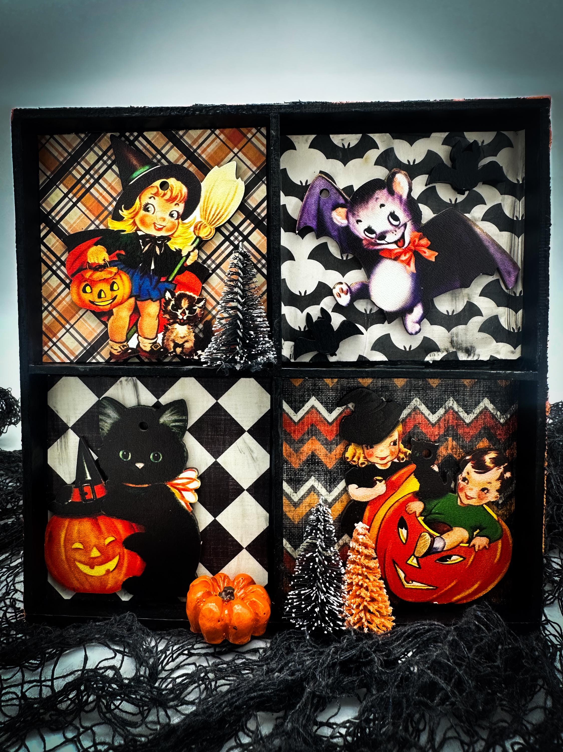 レトロなハロウィーンのシャドーボックスを楽しんでください！ - Etsy 日本