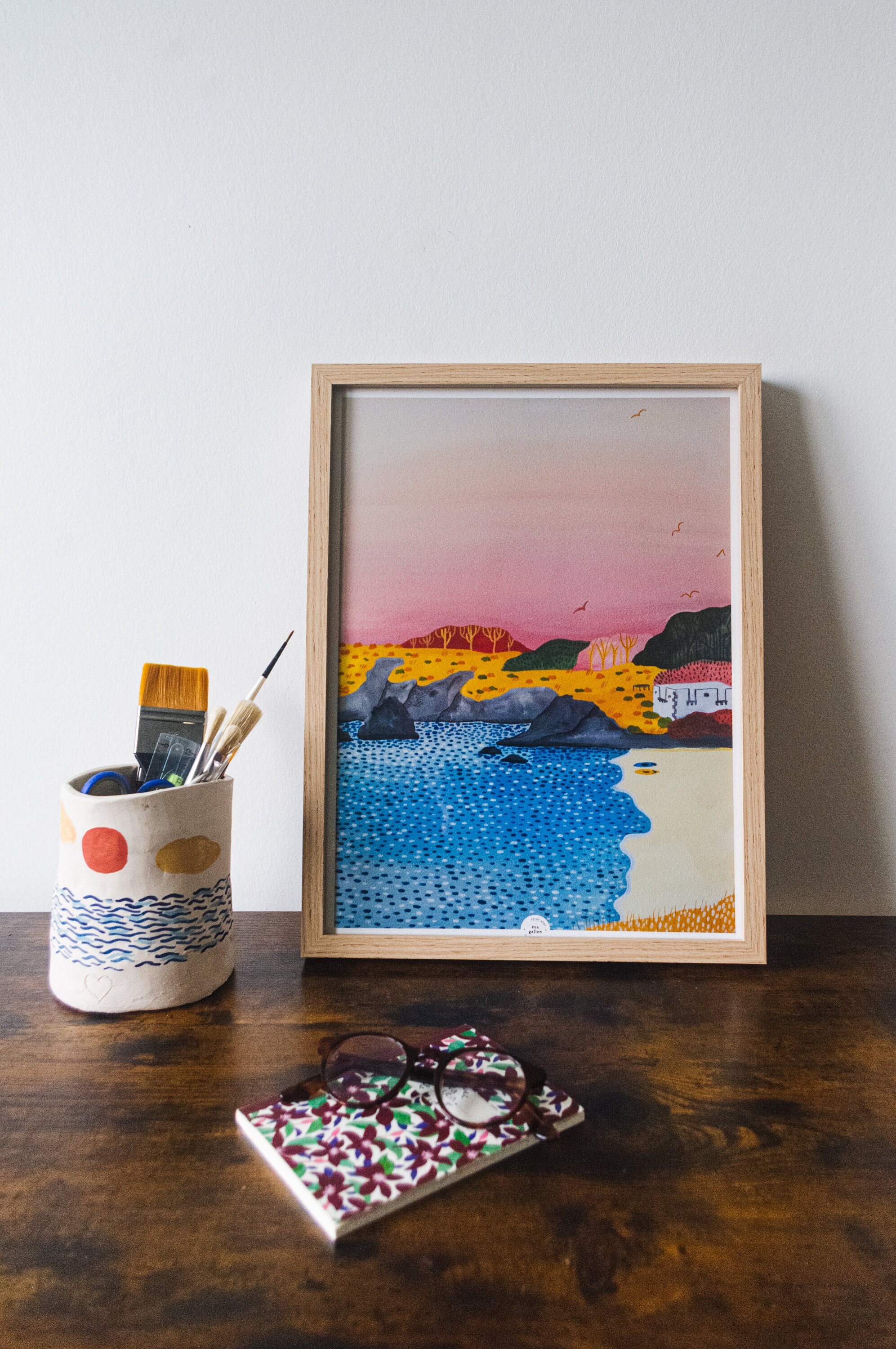 Peinture Personalisées à La Gouache et Aux Crayons de Couleurs. Idéal Pour Anniversaire, St Valentin