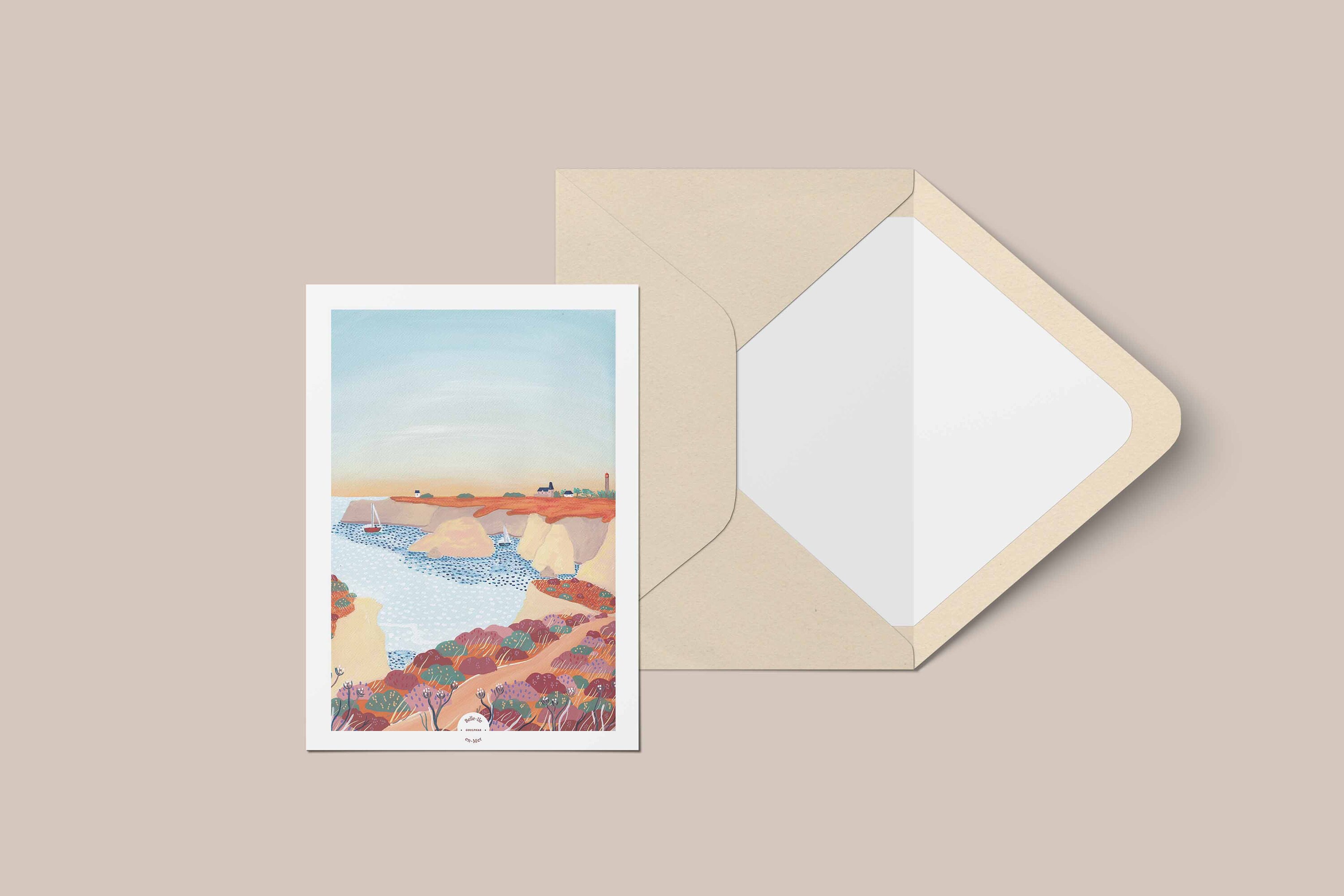 Carte Postale Illustrée Belle-Ile Goulphar