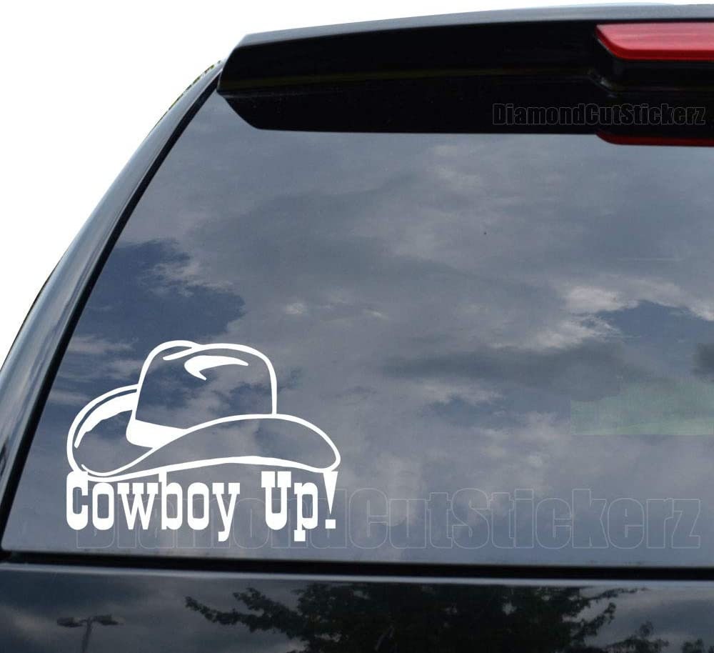 Cowboy UP HAT Decal Sticker Car Truck Motorcycle Window iPad Laptop ...