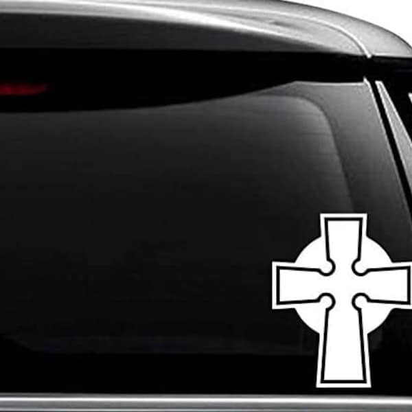 Boondock Saints Veritas Aequitas Cross Decal Sticker for Use On Laptop, Helmet, Car, Truck, Motorcycle, Windows, Bumper, Wall, and Decor