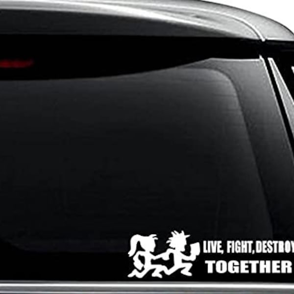 Hatchet Man Live Fight Destroy Together Decal Sticker For Use On Laptop, Helmet, Car, Truck, Motorcycle, Windows, Bumper, Wall, and Decor