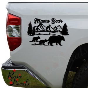 Mama Bear Family Cubs Forest Mountain Animal Wildlife Die Cut Vinyl Decal Sticker For Car Truck Motorcycle Window Bumper Wall Home Decor