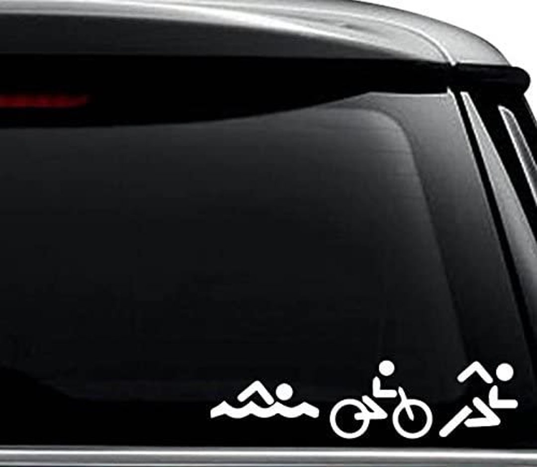 Triathlon Triathlete Sports Decal Sticker for Use on Laptop, Helmet ...