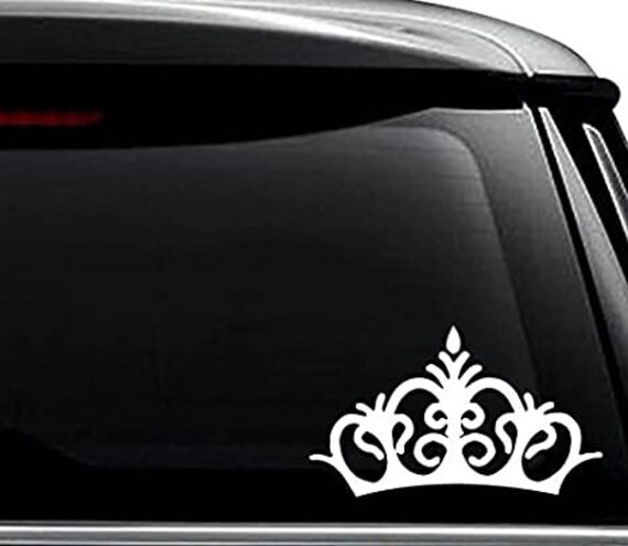 PRINCESS CROWN WINDOW VINYL DECAL STICKER CAR TRUCK GIRLY LOVE ANY COLORS 