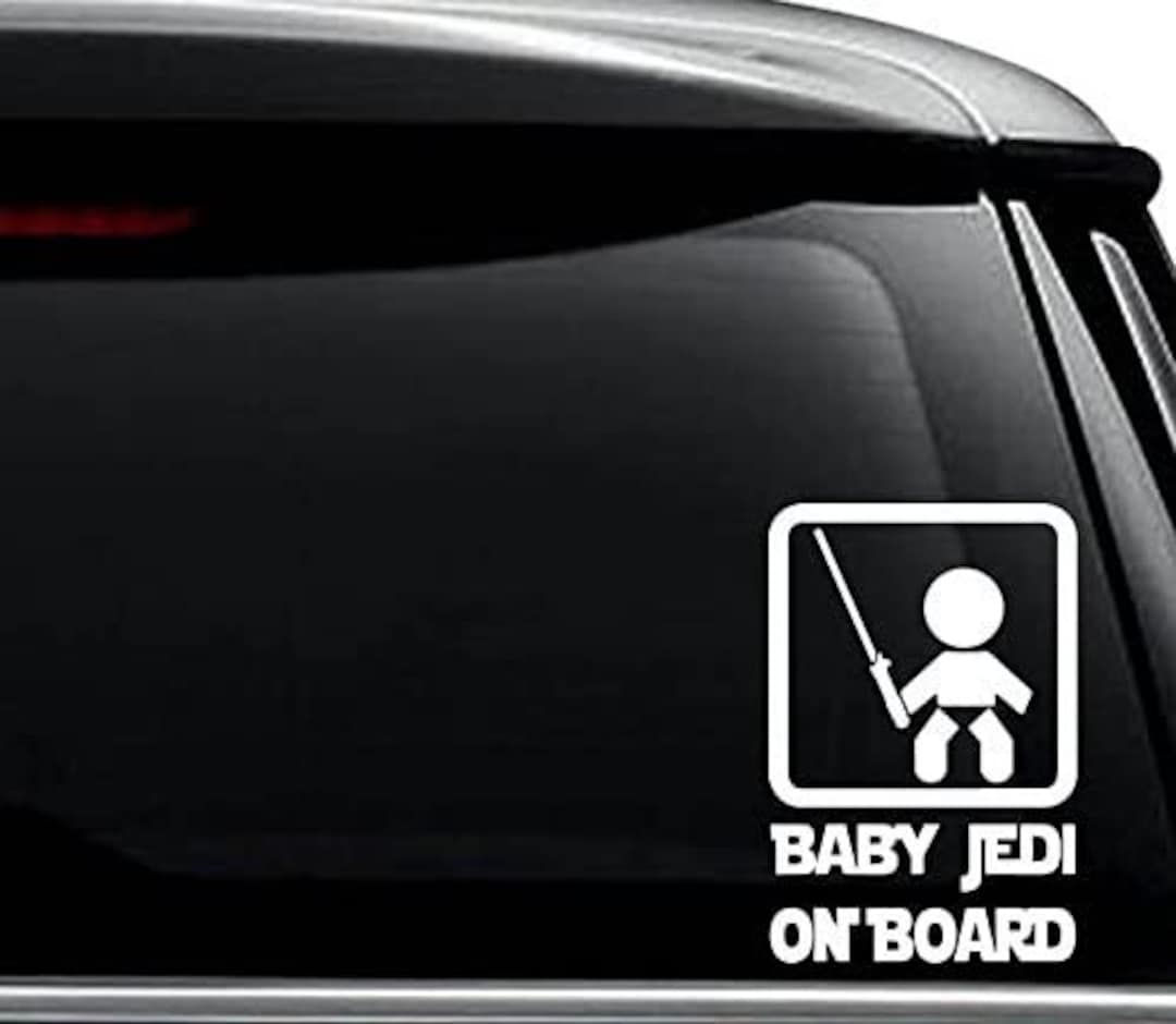 Baby Jedi on Board Decal Sticker for Use on Laptop Helmet Etsy