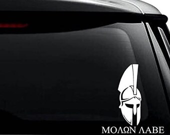 Molon Labe Spartan Greek Decal Sticker For Use On Laptop, Helmet, Car, Truck, Motorcycle, Windows, Bumper, Wall, and Decor