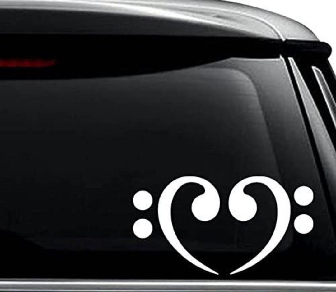 Bass Clef Heart Love Music Notes Decal Sticker for Use on Laptop ...