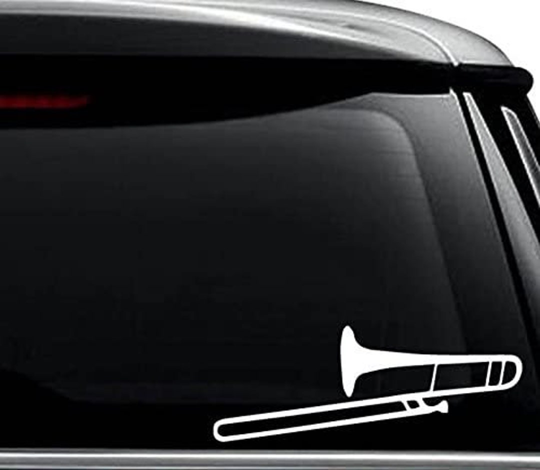 Trombone Music Instrument Decal Sticker for Use on Laptop, Helmet, Car