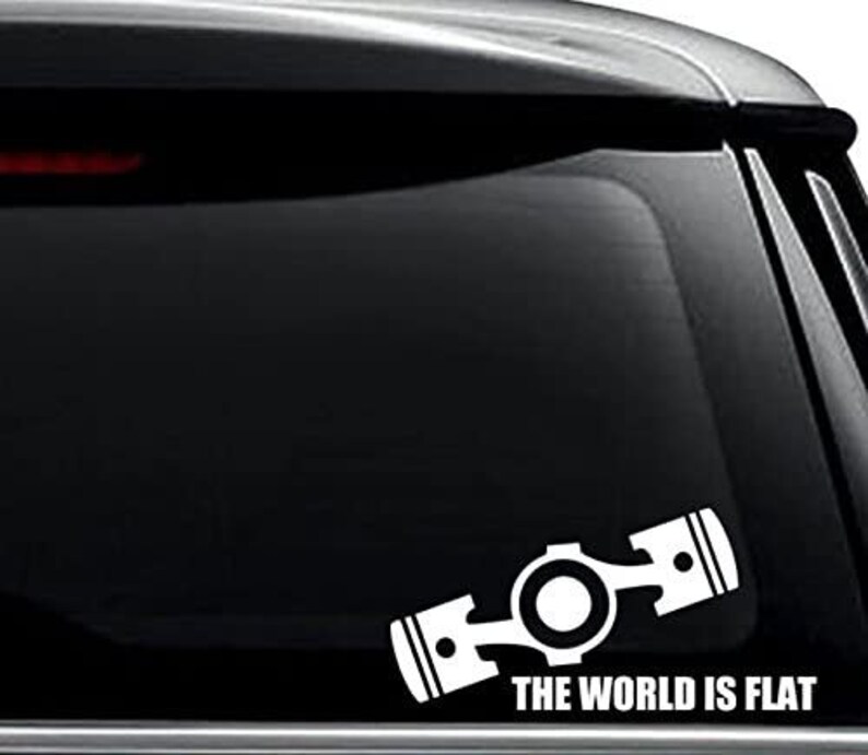 Motorcycle Bumper and Decor Car Truck Helmet The World Is Flat Engine Decal Sticker For Use On Laptop Windows Wall
