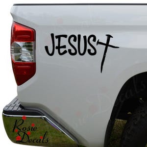 Jesus 2 Cross Nails Christian Religion Die Cut Vinyl Decal Sticker For Car Truck Motorcycle Window Bumper Wall Home Decor