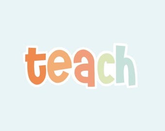 Teach Holographic Sticker | Rainbow Color Teach Sticker