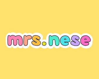 Neon Pop Custom Teacher Sticker | Custom Teacher Name Sticker | Bubble Letter Name Sticker