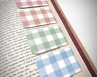 Gingham Magnetic Bookmark | Handmade Bookmarks| Bookworm Gift | Gifts for Readers | Bookish