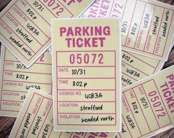 Parking Ticket Headed North Sticker | Folk Pop Music Sticker