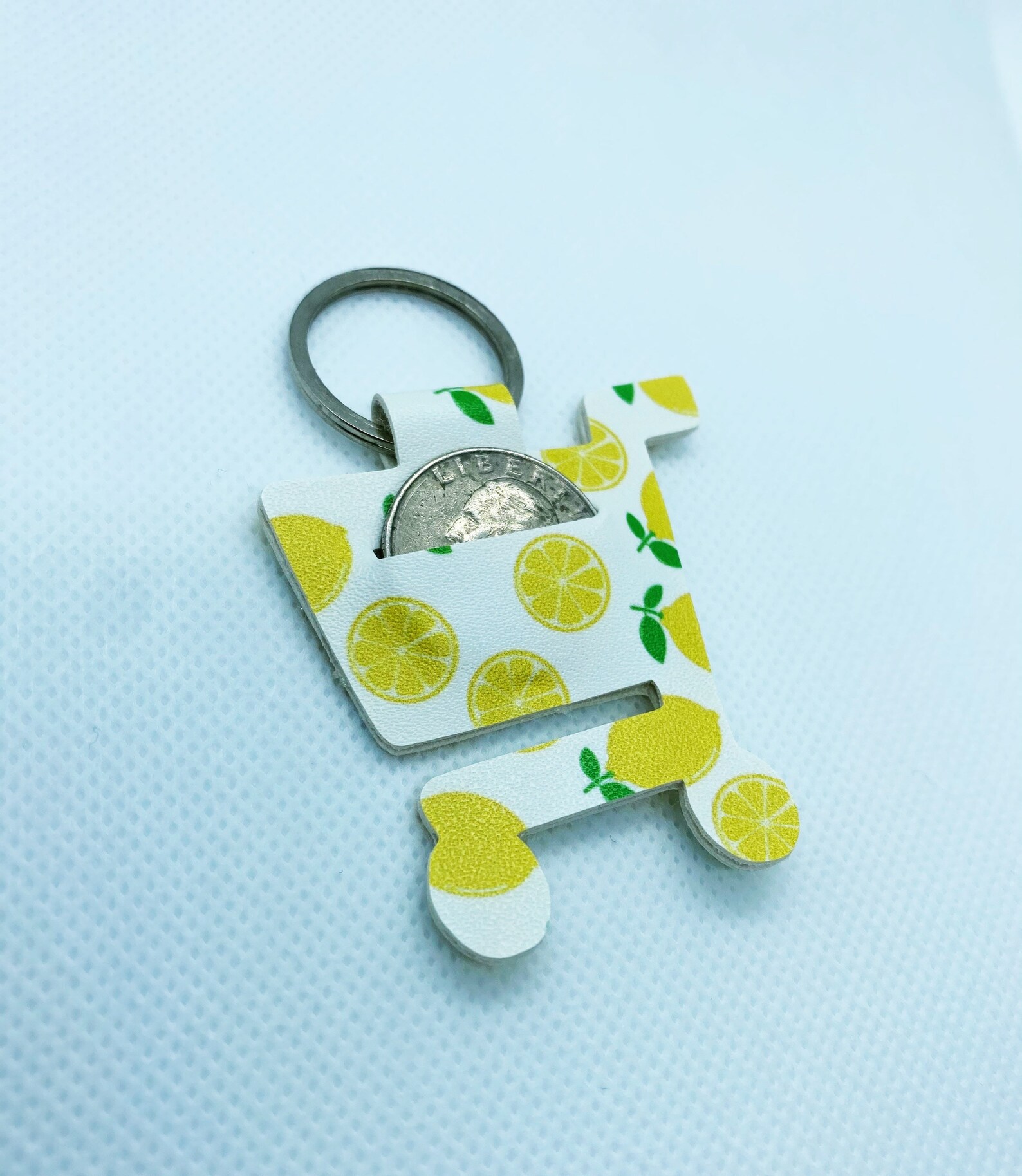 Quarter Holder Keychain // Quarter Keychain // Shopping Cart Etsy