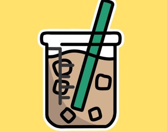 Beaker Iced Coffee Sticker | Science Teacher Sticker