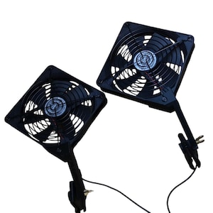Fan holder for grow tents 120/140 mm, accessory for air circulation, clampable to tent pole