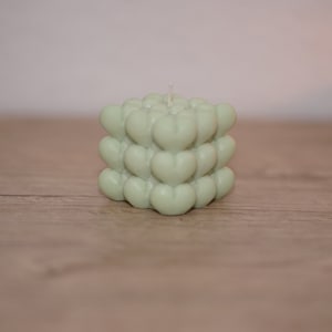 Bubble Herz Kerze Blockkerze Geschenk Handgemacht Farben und Düfte auch Ohne Duft