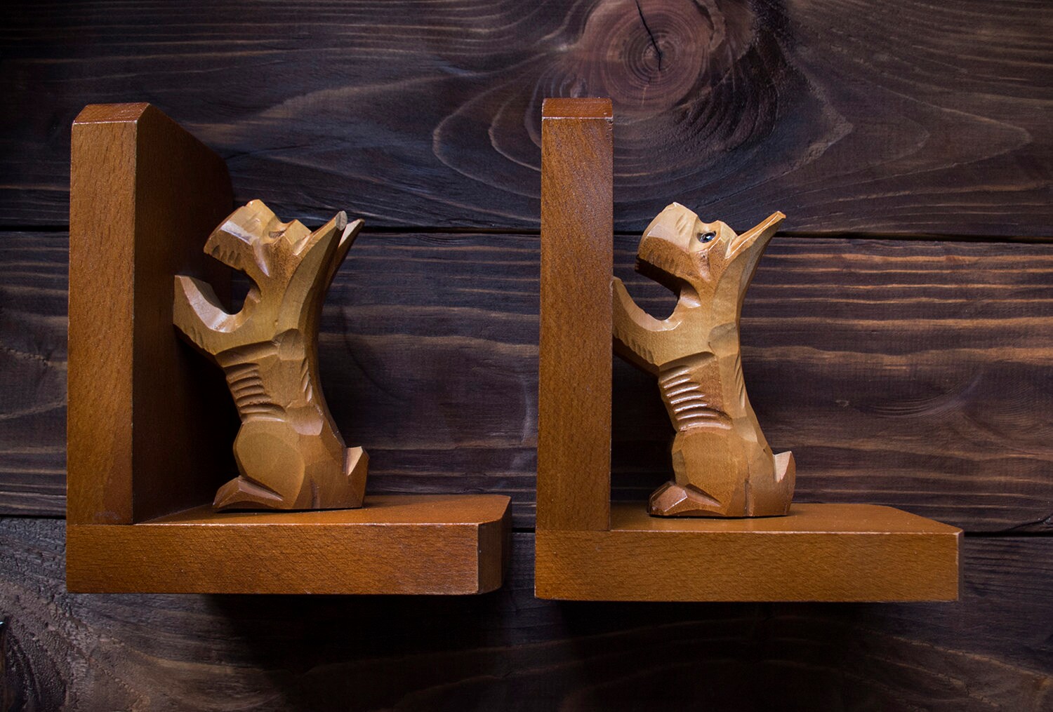 Vintage wooden bookends. Wooden bookends. Etsy