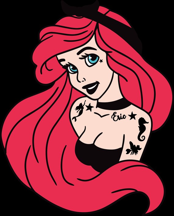 Punk Tattoo Ariel Disney Princess T-shirt - Etsy Singapore Punk Tattoo Ariel Disney Princess T-shirt - Etsy Singapore
