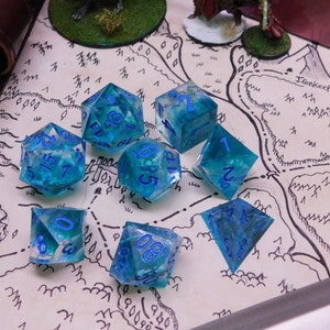 Azurecrest Sea - Handmade Dice, &quot;A&quot; Grade