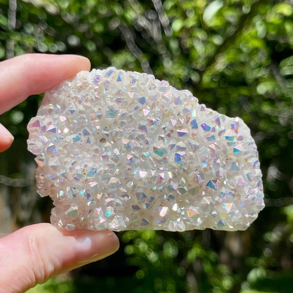 3 1/16" Sparkly Angel Aura Quartz Cluster, Aura Quartz Druzy Specimen (172gr. / 6.1oz.)