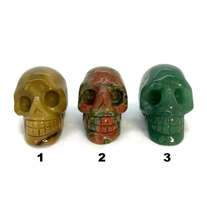 Unakite Skull Carving Natural Mookaite Skull Carving Green Aventurine Skull Carving Crystal Skulls