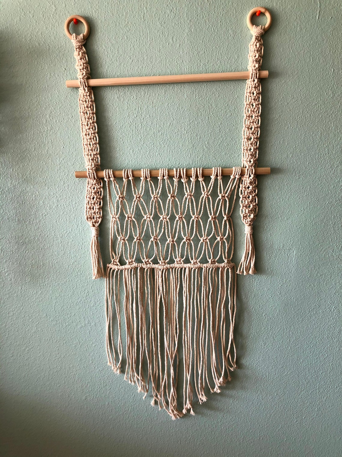 Macrame Jewelry Organizer Boho Photo Display Wall Hanging Etsy