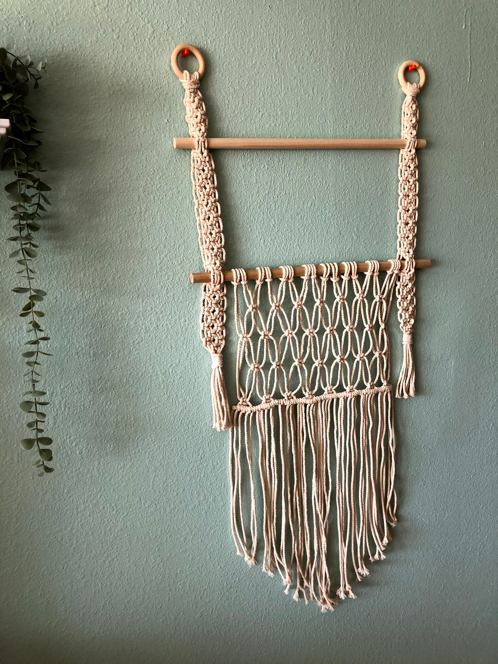 Macrame Jewelry Organizer Boho Photo Display Wall Hanging Etsy