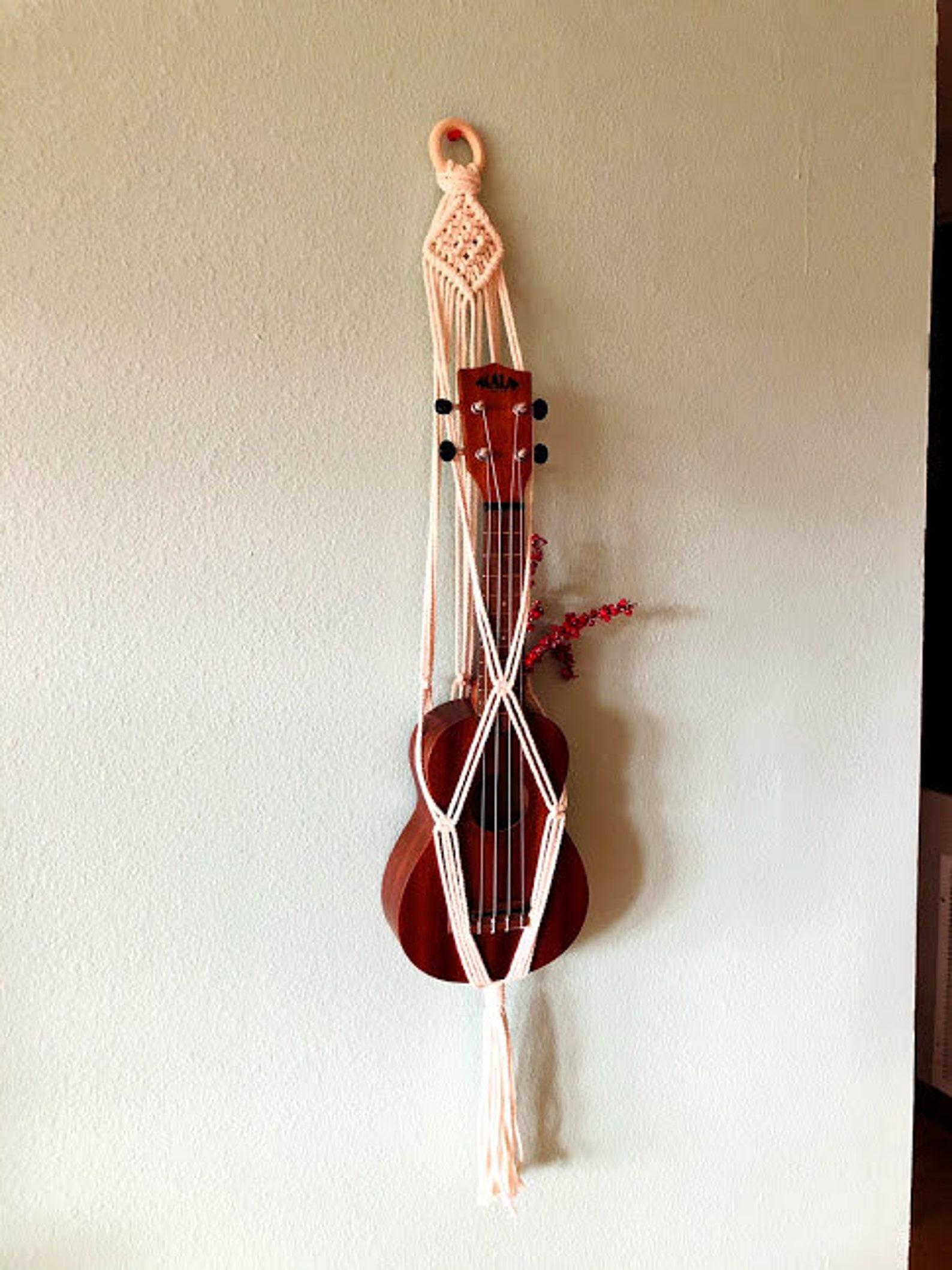 Macrame Ukulele Hanger Macrame Ukulele Holder Ukulele Etsy
