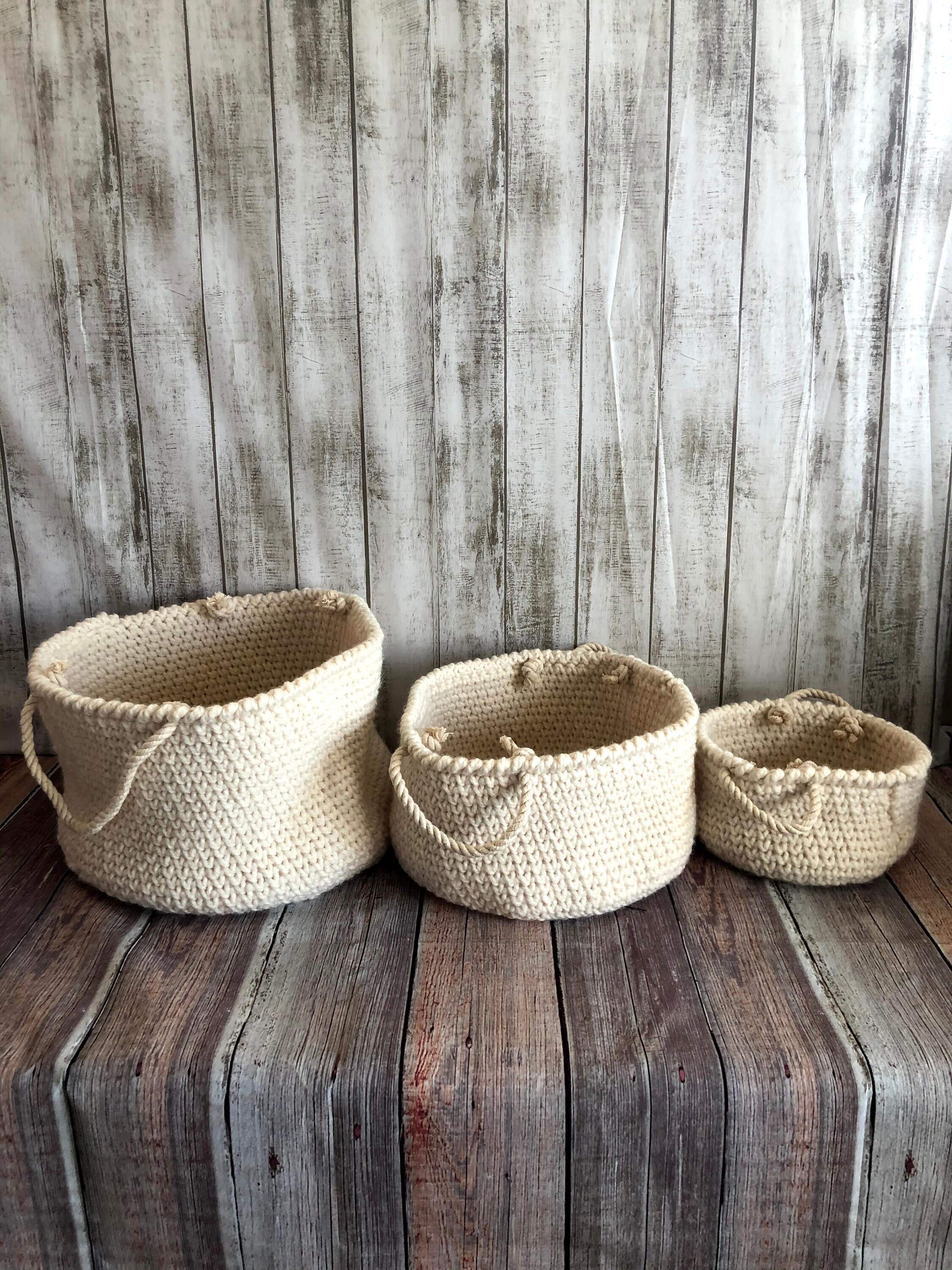 Nesting baskets set of 3 farmhouse boho minimalist blanket Etsy Italia