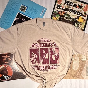 De originele Troubadours van Bluegrass Tshirt, Beste cadeau voor muzikant, vader echtgenoot Retro Traditionele Bluegrass Newgrass Americana Country