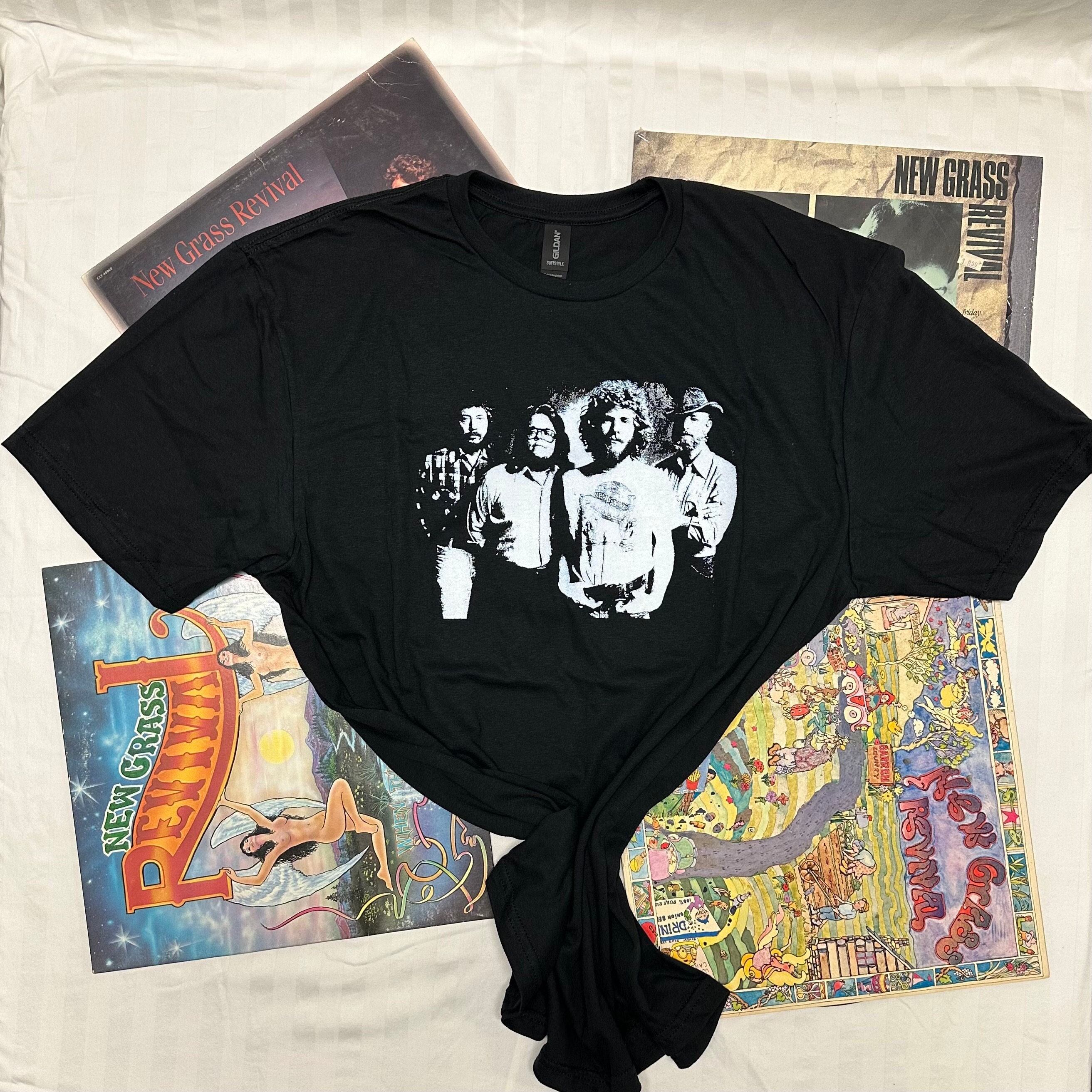 NEW GRASS REVIVAL JAPAN TOUR '84 サインTシャツ NGR Band Tshirt, Best Gift, Husband, Wife, Father, Bluegrass