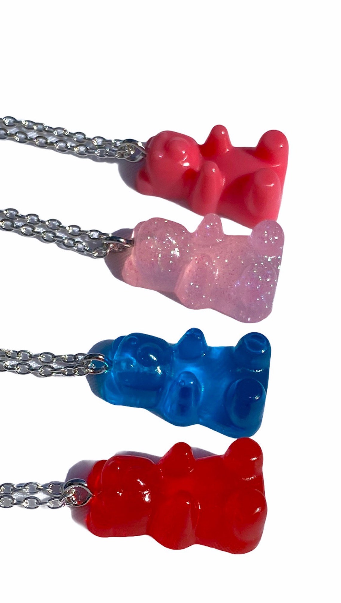 Gummy Bear Necklace Silver Brass Chain Resin Gummy Bear Etsy