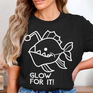Bold Anglerfish Deep-Sea Glow T-Shirt - Unique Ocean Graphic Tee