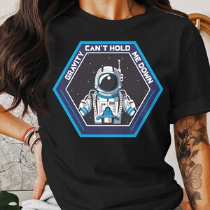 Astronaut Space Exploration Graphic Tee - Galactic Adventure T-Shirt - Retro Sci-Fi Space Art