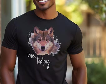 Maglietta acquerello Majestic Wolf - Maglietta con stampa artistica di animali selvatici - Regalo per gli amanti della natura