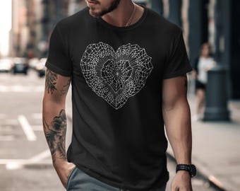 Boho Vibes Crystal Heart T-Shirt - Energy Gem Tee - Spiritual Bohemian Apparel