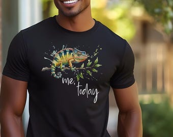 Maglietta acquerello camaleonte - Arte vibrante dei rettili, regalo per gli amanti degli animali, maglietta con design colorato di lucertole