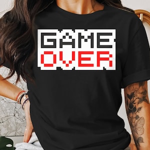 Retro Game Over T-Shirt - Gamer Graphic Tee - Classic Video Game Shirt - Unisex Casual Wear - Geek Gift Idea