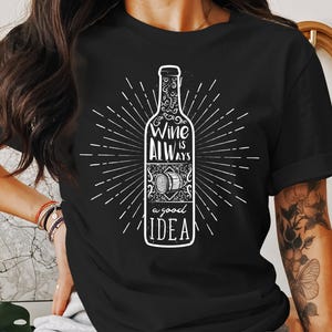 Vintage Red Wine Typography T-Shirt - Elegant & Classy Design - Perfect Gift for Wine Lovers