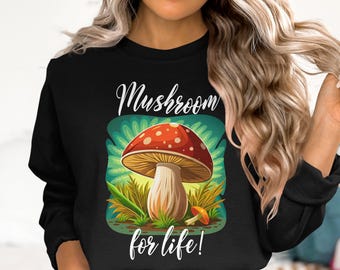 キノコの命Tシャツ - かわいい菌学グラフィックTシャツ - 菌類愛好家へのギフト