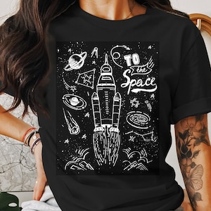 Space Exploration T-Shirt - Cosmic Rocket Design Tee - Sci-Fi Spacecraft Art - Unisex Space Lover Gift
