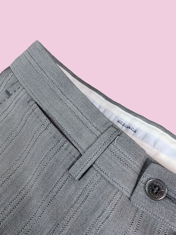 Versace Classic Elegant Gray Silk Pants - image 2